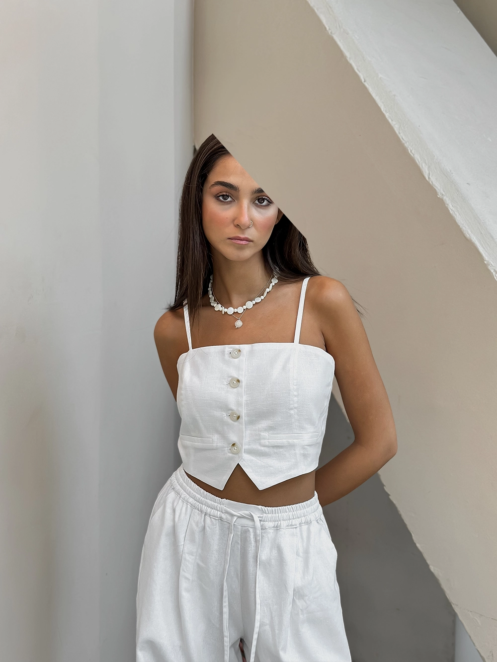 کراپ تاپ کلارا سفید