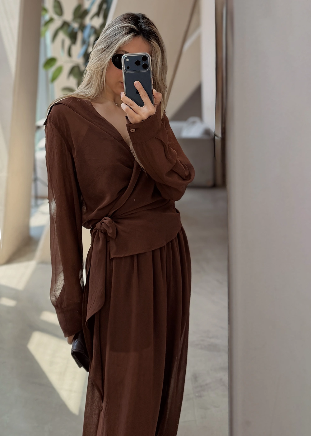 شومیز اِلان قهوه‌ای