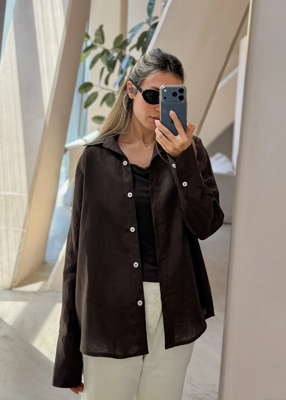 شومیز ریوا قهوه‌ای