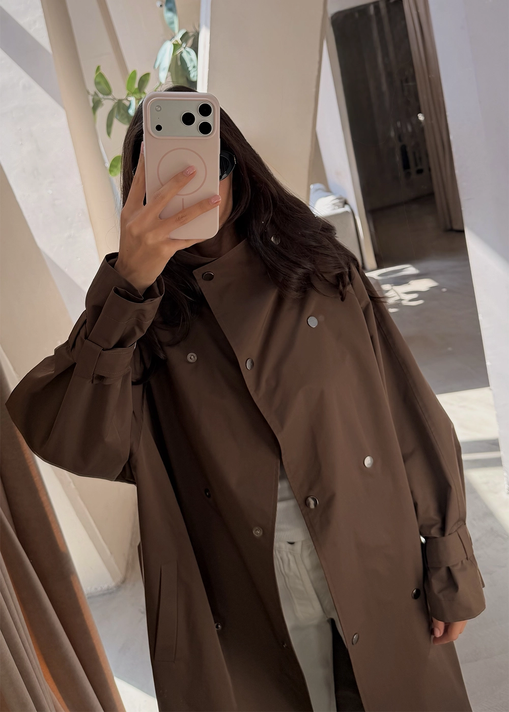 ترنچ کت آلتو قهوه‌ای