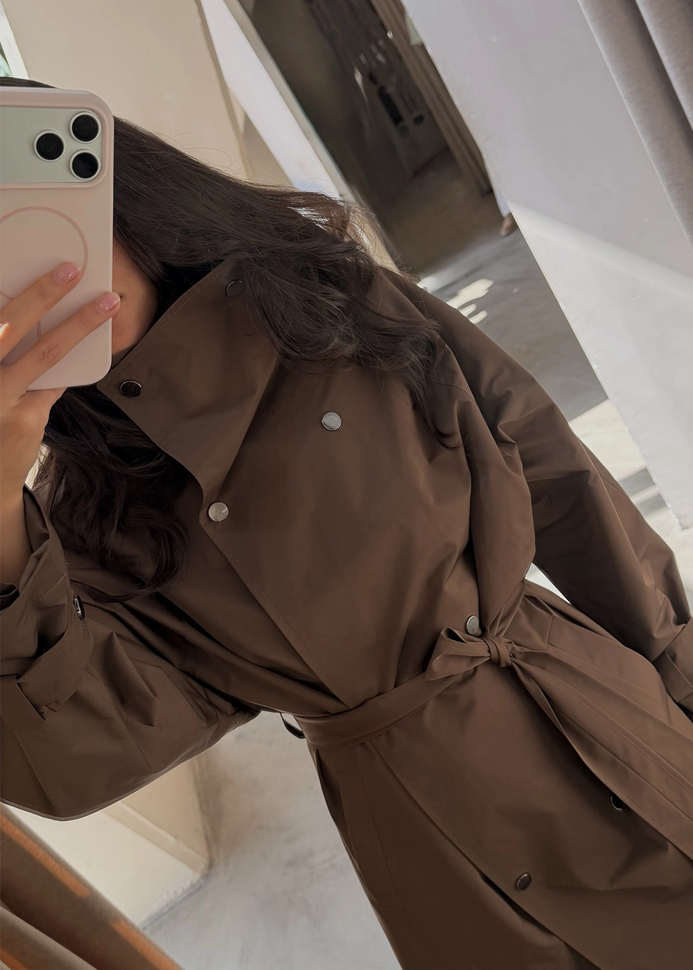 ترنچ کت آلتو قهوه‌ای